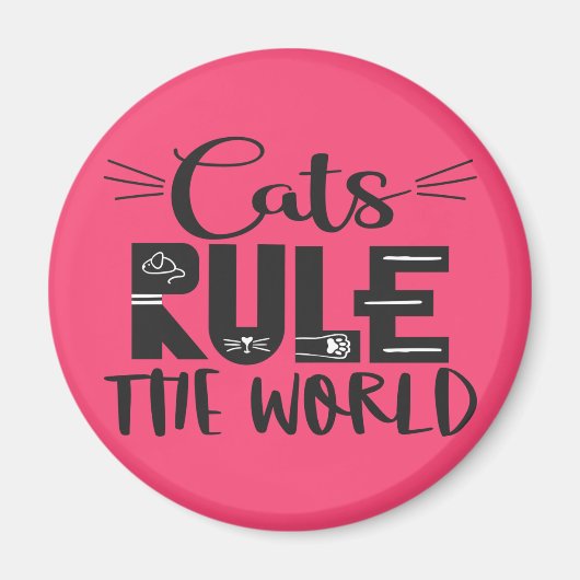Aimant Les chats dominent le monde de la lettre tendance  (Devant)