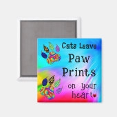 Aimant Les chats laissent des Empreintes de pattes sur vo (Recto/Verso)