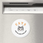 Aimant Les chats personnalisables font du monde un endroi (In Situ (Lave-vaisselle))