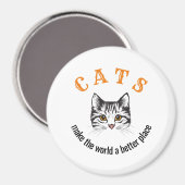 Aimant Les chats personnalisables font du monde un endroi (Recto/Verso)