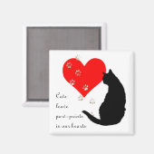 Aimant Les chats quittent Paw-Prints dans nos coeurs (Recto/Verso)