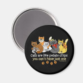Aimant Les chats sont comme des chips (Recto/Verso)