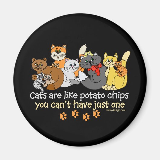 Aimant Les chats sont comme des chips (Devant)