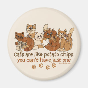 Aimant Les chats sont comme des chips