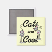 Aimant Les chats sont les T-shirts et les cadeaux frais (Recto/Verso)