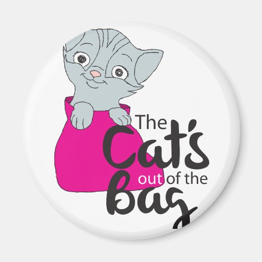 Aimant Les chats sortis du sac Kitten Dessin de Kitty (Devant)