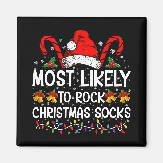 Aimant Les Chaussettes De Noël Les Plus Susceptibles D'Ar (Devant)