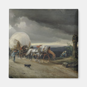 Aimant Les chevaux dessinant des chariots lèvent une