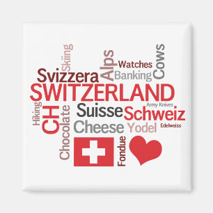 Aimant Les choses que j'aime sur la Suisse