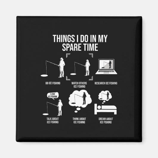 Aimant Les choses que je fais dans mon temps libre pêche  (Devant)