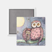 Aimant Les Chouettes et l'aimant de la lune (Recto/Verso)