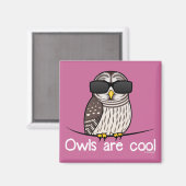 Aimant Les chouettes sont cool (Recto/Verso)