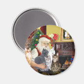 Aimant Les cinq chats du Père Noël (Recto/Verso)