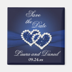 Aimant Les coeurs jointifs de bleu marine sauvent