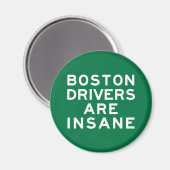 Aimant Les conducteurs de Boston sont fous (Recto/Verso)
