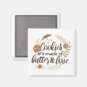 Aimant Les cookies sont faits de beurre et d'amour (Recto/Verso)