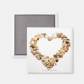 Aimant Les coquillages agités forment une forme cardiaque (Recto/Verso)