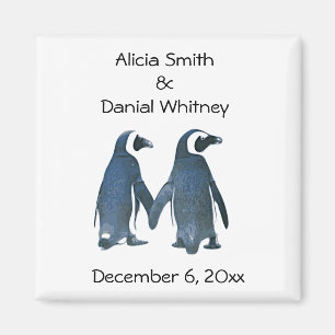 Aimant Les couples de pingouin sauvent l'aimant de date