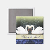 Aimant Les cygnes élégants en amour (Recto/Verso)