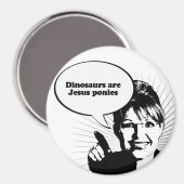 Aimant Les dinosaures sont des poneys de Jésus (Recto/Verso)