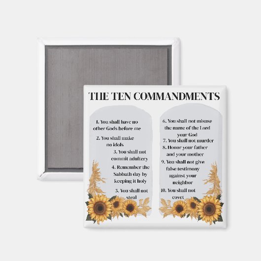 Aimant Les dix commandements (Recto/Verso)
