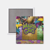 Aimant Les doubloons graphiques sur le thème Mardi Gras d (Recto/Verso)