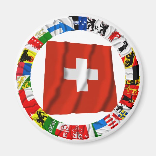 Aimant Les drapeaux des cantons de Suisse (Devant)