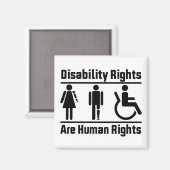 Aimant Les droits des personnes handicapées sont Carrés d (Recto/Verso)