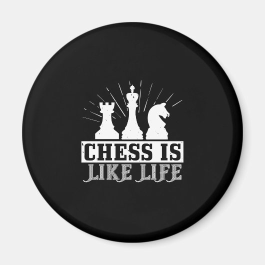Aimant Les échecs, c'est comme la vie (Devant)