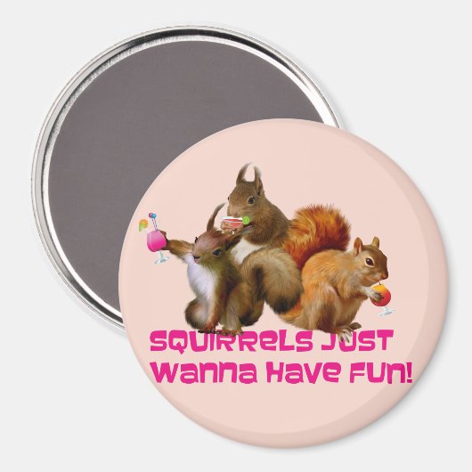 Aimant Les Écureuils Veux Juste S'Amuser (Recto/Verso)