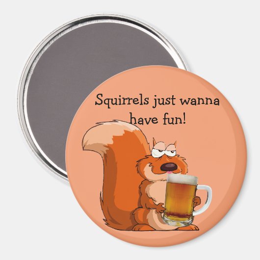 Aimant Les Écureuils Veux Juste S'Amuser (Recto/Verso)