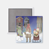 Aimant Les elfes visitent Snowman Town (Recto/Verso)