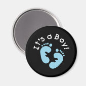 Aimant Les empreintes bleues C'est un garçon (Recto/Verso)