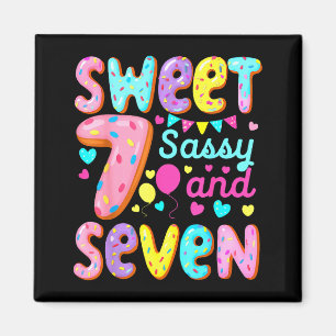 Aimant Les enfants 7e anniversaire doux Sy et sept ans Bi
