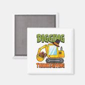 Aimant Les enfants creusent Thanksgiving Day Cool Excavat (Recto/Verso)