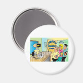 Aimant Les enfants voient un professeur de robots en clas (Recto/Verso)