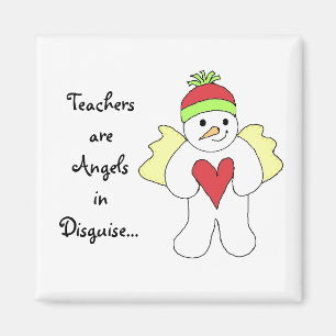 Aimant Les enseignants sont des Anges déguisés...Bonhomme