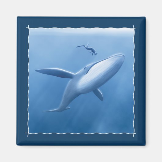 Aimant Les Étudiants De Plongée - Plongeur Et Baleine (Devant)
