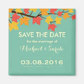 Aimant Les Feuilles d'érable sauvent la date Automne Mari (Devant)