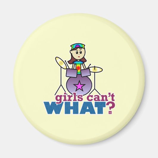 Aimant Les filles ne peuvent quoi ? Logo de la fille tamb (Devant)