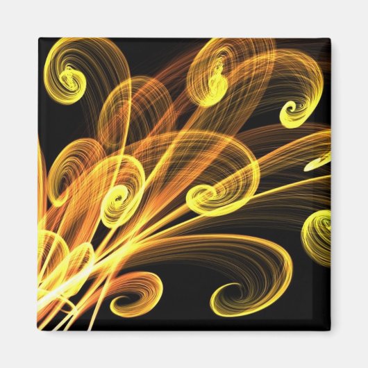 Aimant Les fleurs d'or Art Abstrait (Devant)