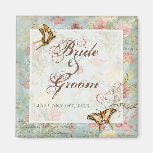 Aimant Les Fleurs Peony Rose Tulip Floral Flowers Mariage (Devant)