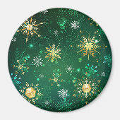 Aimant Les flocons dorés de Noël sur l'Arrière - plan ver (Devant)