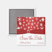 Aimant Les flocons rouges et blancs sauvent l'aimant de l (Recto/Verso)