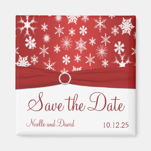 Aimant Les flocons rouges et blancs sauvent l'aimant de l (Devant)