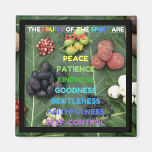 Aimant Les Fruits de l'Esprit (Design 12 - Noir)