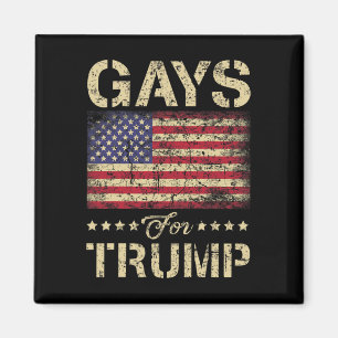 Aimant Les Gays Pour Les Étoiles Trump Et Le Drapeau Amér