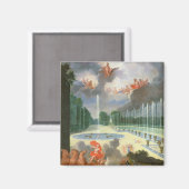 Aimant Les Groves de Versailles. Vue du pool de dragons (Recto/Verso)