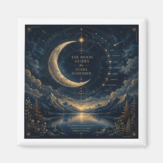 Aimant Les guides de la Lune | Art céleste de la Lune et (Devant)