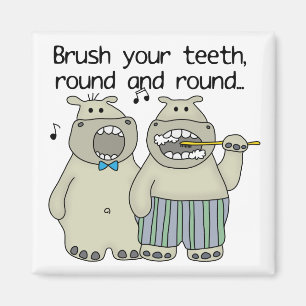 Aimant Les hippopotames se brossent les dents